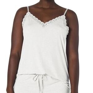 Natori Feathers Essentials Cami Pajama Top Light Heather Grey Small